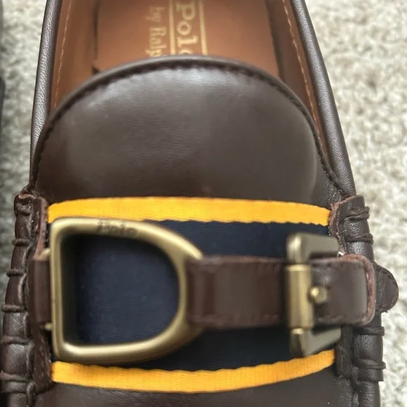 POLO RALPH LAUREN Men's Anders Leather Driver Driving Style Loafer Brown Sz 8.5 - Picture 10 of 12